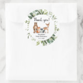 ウッドランド森林の友人の動物の誕生日 ラウンドシール (バッグ)