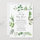 ウッドランド森林の緑がシャワーでドライブ 招待状 (正面)