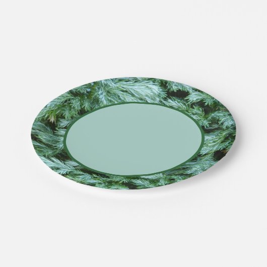 ウッドランド森林の緑 ペーパープレート (アングル)