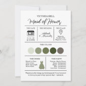 ウッドランド森林の花嫁メイド情報カード 招待状 (正面)