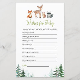 ウッドランド森林の赤ちゃんシャワーベビーの願い