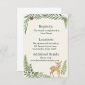 ウッドランド森林の赤ちゃんシャワー囲いカード エンクロージャーカード (正面/裏面)