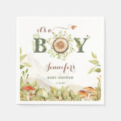 ウッドランド森林の赤ちゃんシャワー スタンダードカクテルナプキン (正面)