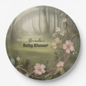 ウッドランド森林の赤ちゃんシャワー ペーパープレート (正面)