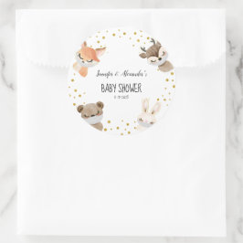 ウッドランド森林の赤ちゃんシャワー ラウンドシール