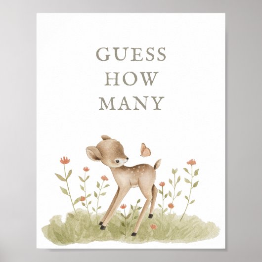 ウッドランド森林の赤ん坊のシャワー数を推測 ポスター (正面)