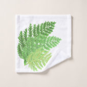 ウッドランド森林グリーンシダの森葉シダ バスタオルセット (ウォッシュタオル)
