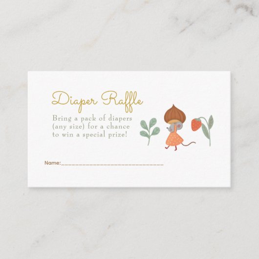 ウッドランド森林マウスおむつラッフルエンクロージャー エンクロージャーカード (正面)