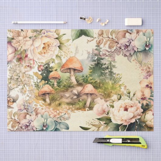ウッドランド森林動植物の切り離し 薄葉紙 (クラフト)