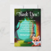 ウッドランド森林動物かわいいベビーキツネ サンキューカード (正面)