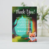 ウッドランド森林動物かわいいベビーキツネ サンキューカード (スタンド正面)