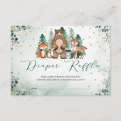 ウッドランド森林動物の冬おむつラッフル エンクロージャーカード (正面)