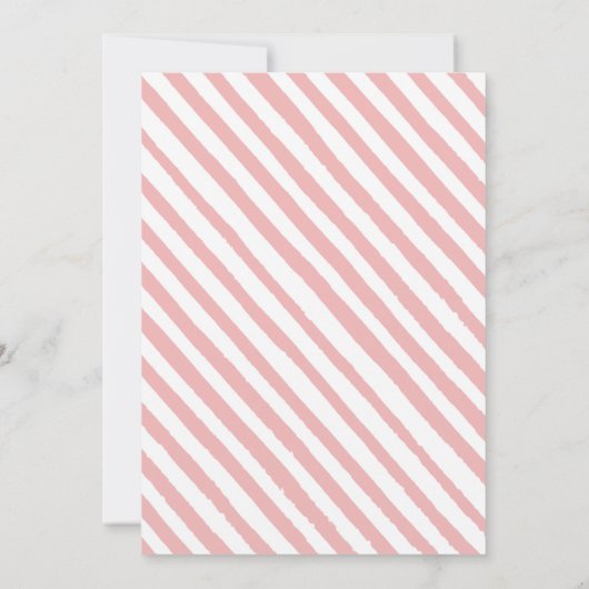 ウッドランド森林動物の女の子の赤ちゃんシャワー 招待状 (裏面)