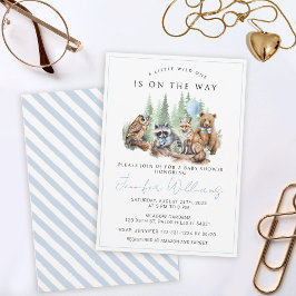 ウッドランド森林動物の少年のシャワー招待 招待状