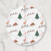 ウッドランド森林動物の氷のスケートで滑るからラベル フェイバータグ (裏面)