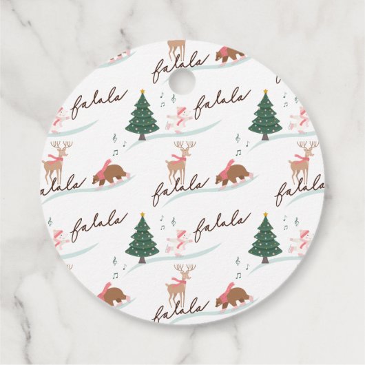 ウッドランド森林動物の氷のスケートで滑るからラベル フェイバータグ (裏面)