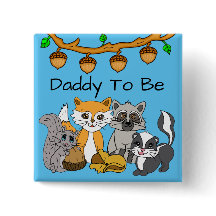 ウッドランド森林動物の赤ちゃんシャワーになるパパ