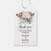 ウッドランド森林動物の赤ちゃんシャワーのお気に入り ギフトタグ (正面)