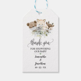 ウッドランド森林動物の赤ちゃんシャワーのお気に入り ギフトタグ