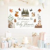 ウッドランド森林動物の赤ちゃんシャワーへようこそ 横断幕