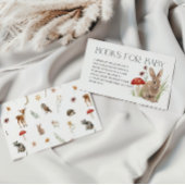 ウッドランド森林動物の赤ちゃんシャワー用の本 エンクロージャーカード