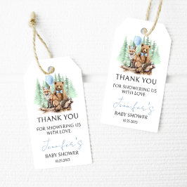 ウッドランド森林動物の赤ちゃん感謝していがシャワーラベル ギフトタグ