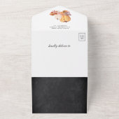 ウッドランド森林動物の黒板ベビーシャワー オールインワン招待状 (外側)