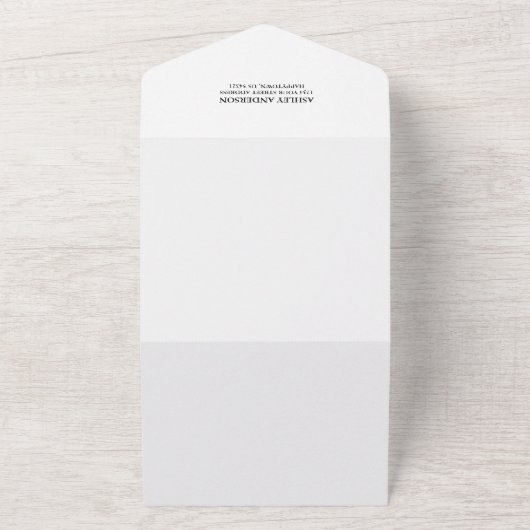 ウッドランド森林動物ウッドシャワーとラッフル オールインワン招待状 (外側)