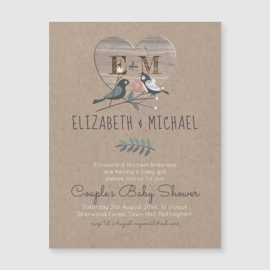 ウッドランド森林動物カップル赤ちゃんシャワー (正面)