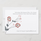 ウッドランド森林動物カップル赤ちゃんシャワー 招待状 (裏面)