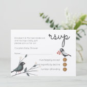 ウッドランド森林動物カップル赤ちゃんシャワー 招待状 (スタンド正面)