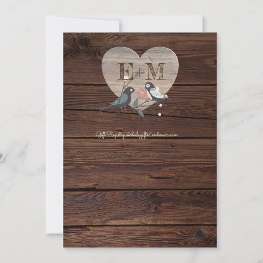 ウッドランド森林動物カップル赤ちゃんシャワー 招待状 (裏面)