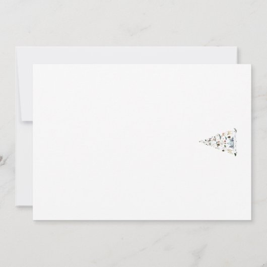 ウッドランド森林動物クリスマスツリーカード サンキューカード (裏面)