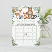 ウッドランド森林動物ビンゴ赤ちゃんシャワーゲーム 招待状 (スタンド正面)