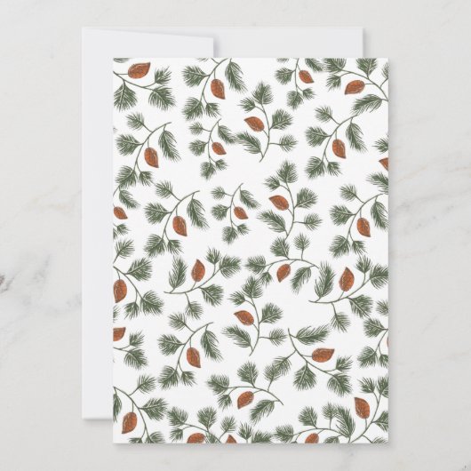 ウッドランド森林動物ベビーシャワー招待状 招待状 (裏面)