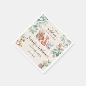 ウッドランド森林動物ベビースシャワー紙ナプキン スタンダードカクテルナプキン (角)