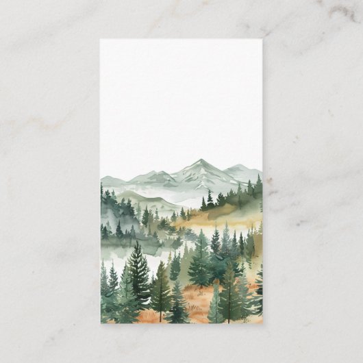 ウッドランド森林動物モダン赤ちゃんシャワー エンクロージャーカード (裏面)