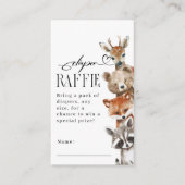 ウッドランド森林動物モダン赤ちゃんシャワー エンクロージャーカード (正面)