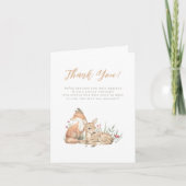 ウッドランド森林動物ヴィンテージ赤ちゃんシャワー サンキューカード (正面)