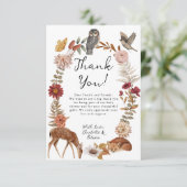 ウッドランド森林動物中性ベビーシャワー サンキューカード (スタンド正面)