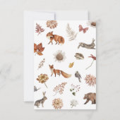 ウッドランド森林動物中性ベビーシャワー サンキューカード (裏面)