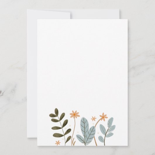 ウッドランド森林動物双子ベビーシャワー 招待状 (裏面)