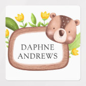 ウッドランド森林動物学校保育園 ラベル (デザイン1)