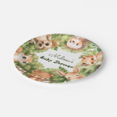 ウッドランド森林動物少年の赤ちゃんシャワー ペーパープレート (アングル)