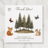 ウッドランド森林動物水彩赤ちゃんシャワー フェイバータグ (正面)