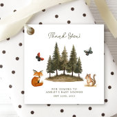 ウッドランド森林動物水彩赤ちゃんシャワー フェイバータグ