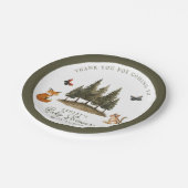 ウッドランド森林動物水彩赤ちゃんシャワー ペーパープレート (アングル)