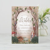 ウッドランド森林動物男女兼用赤ちゃんシャワー 招待状 (スタンド正面)