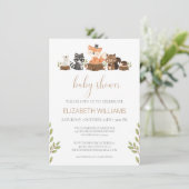 ウッドランド森林動物男女兼用赤ちゃんシャワー 招待状 (スタンド正面)