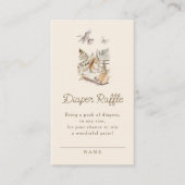 ウッドランド森林動物赤ちゃんシャワーおむつラッフル エンクロージャーカード (正面)